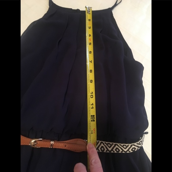 IZ BYER Navy Blue Junior’s dress with belt. - Picture 7 of 8
